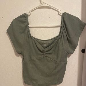 Sage green woman’s American eagle crop top